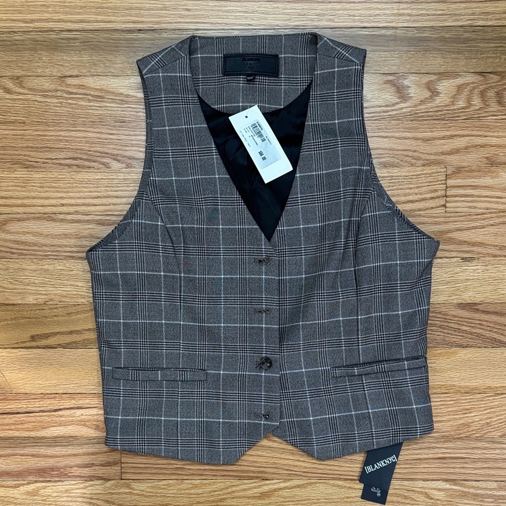 Women’s brown/black Plaid Vest